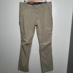 Eddie Bauer Men’s Tech Pants 38x34 Cargo Khaki Outdoor Hiking Nylon Tech Stretch